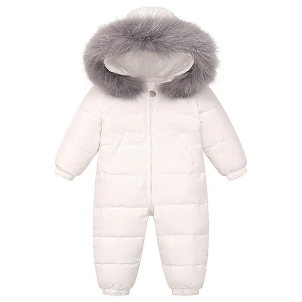 Coats russo bebê roupas de inverno roupas infantil garotas de macacão real com capuz de peles de neve neve machadão infantil garotas garotas brancas casaco e casaco