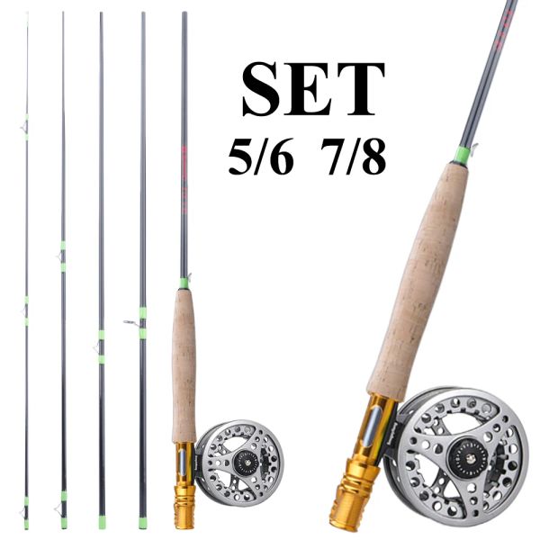 Accessoires Sougayilang Fly Fishing Rod und Reel Combo Carbon Rute 5/6 7/8 Fliegenrollen für Forellen -Barschfischerei geeignet für Freizeitfischen