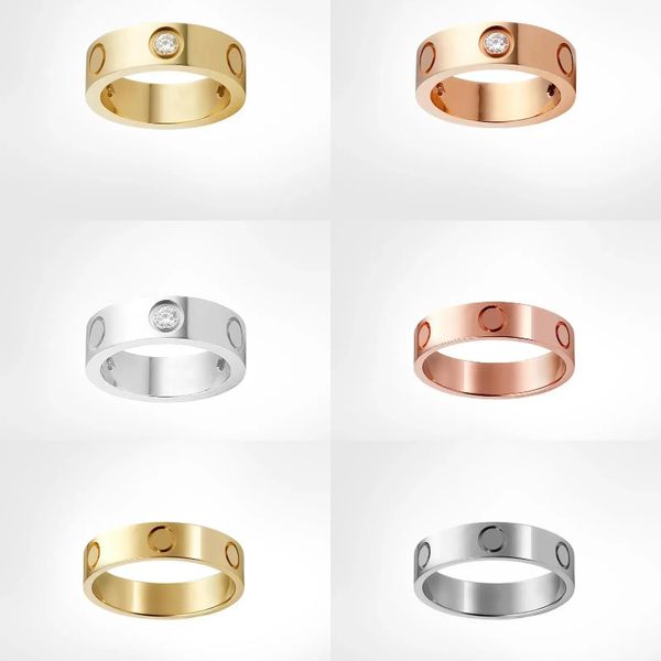 anéis de anel para mulheres design original anel de amor de marca 18k rosa de prata dourada rosa aço inoxidável leteira anéis de gravações homens homens amantes jóias de casamento EUA size4 5 6