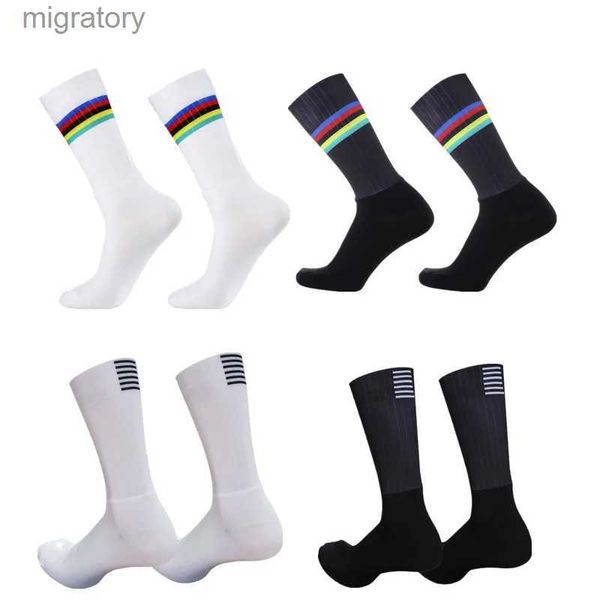 Erkek Socks Pro Team Aero Mens Koordinasyon Bisiklet Çorapları Silikon Yol Bisiklet Çorapları Spor çorapları Yeni YQ240423