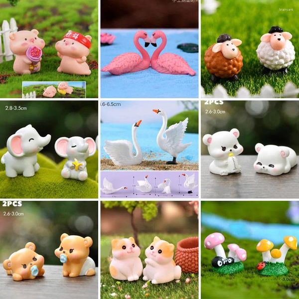 Dekorative Figuren 3cm Kawaii Tiere Miniatur Figur Bär/Koala Fairy Garden Decoration Dollhouse Statue Geburtstagsfeier Spielzeug Geschenk