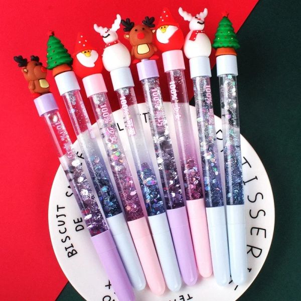 Penne 10/20pcs Kawaii Press Gel Pen Student Cartole Cartoon Magic Wand Berude natalizie di Natale Regalo per bambini Capodanno per bambini