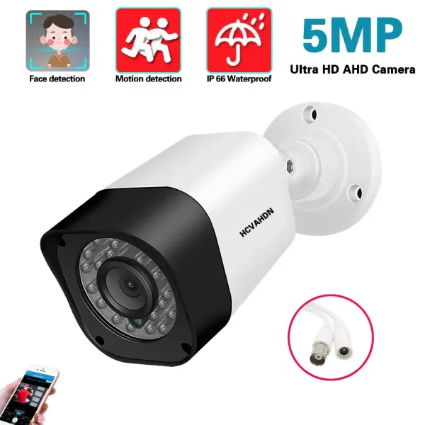 Câmera analógica de CCTV de lente CCTV 5MP Reconhecimento de face ao ar livre Ahd Bullet Security Camera BNC Black Xmeye Video Videopeillance Cam 1080p