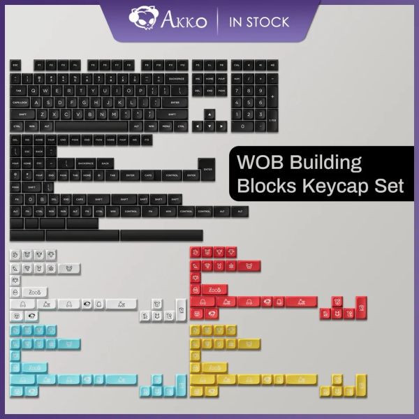 Аксессуары Akko WOB Blosts Blocks Set Set 282Key MDA Profile PBT DoubleShot ANSI ISOUK Layout Клавички для MX Mechanical Keyboard