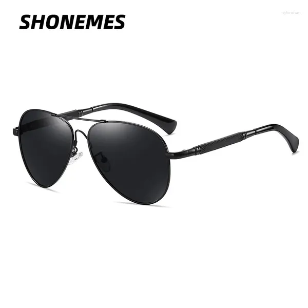 Солнцезащитные очки Shonemes поляризованные стильные пилотные оттенки металлические рамки мост память на открытом воздухе UV400 Driving Sun Glasses для мужчин женщин