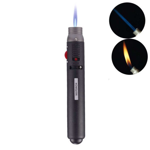 Mini Chama de lápis de jato 503 Butana Torch sem soldagem a gás Soldagem mais clara ajustável 2 tipos de chamas