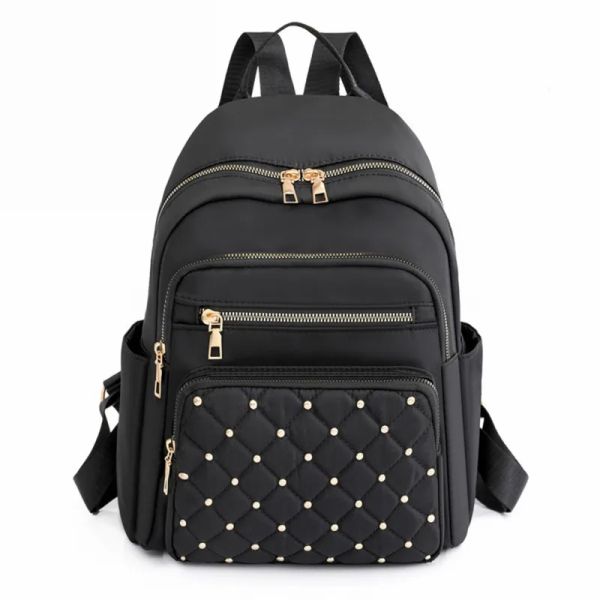 Bags clássico mochila vintage Nylon Backpack Mulheres Bolsa de viagem Casual Solid School Bag Girl High Capacity College Backpack 2023