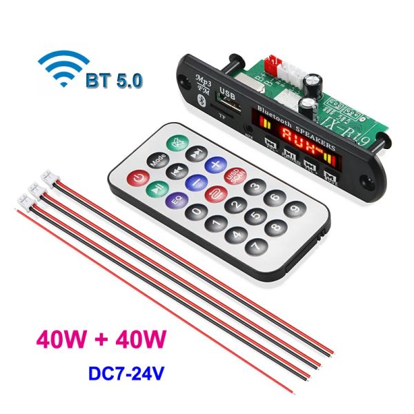 Player 2*40W Bluetooth Stereo Audio Digital Power Amplifier Board Klasse D Car DIY USB Aux FM Radio MP3 -Modul Decoder Amp