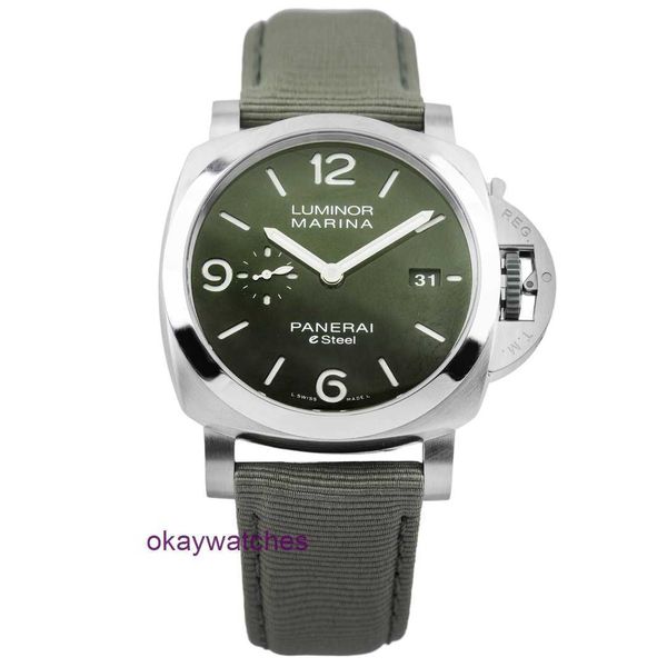 Pannerai assistir designer de luxo Pam0 44mm Gemogle Lumino Series Green