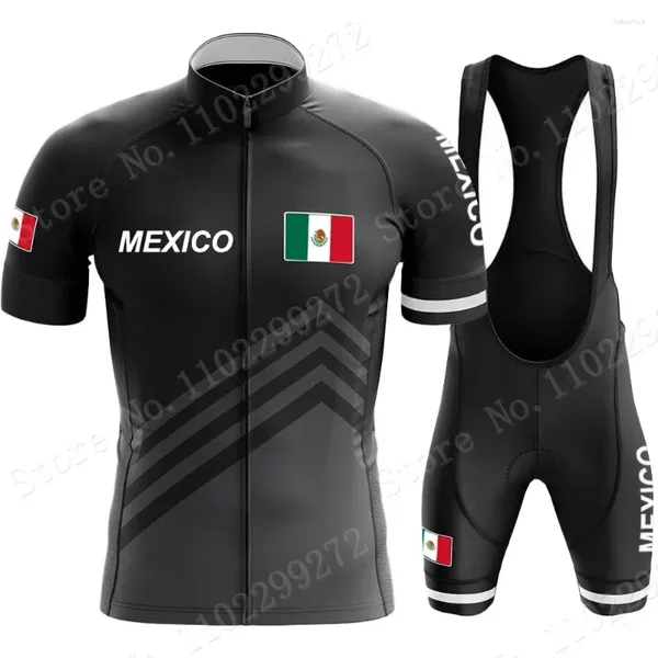 Rennsets Mexiko -Nationalmannschaft 2024 Radsporttrikot -Set mexikanische Flaggen -Kleidungsstraßen -Bike -Hemds Anzug Fahrrad Bib Shorts Mtb Ropa Maillot