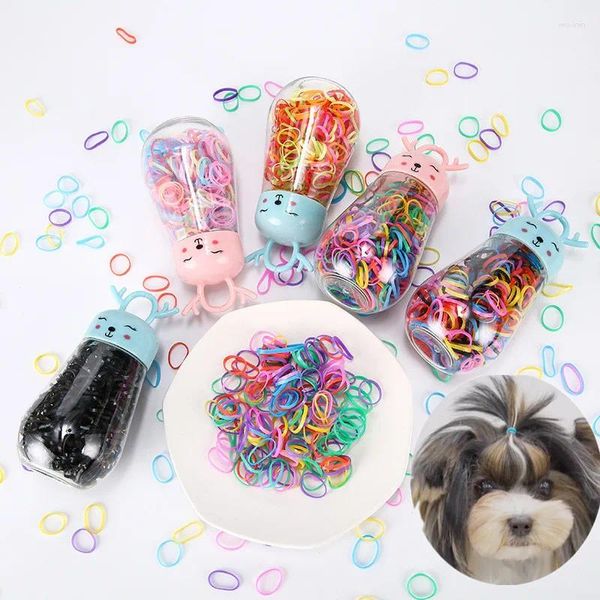 Hundekleidung 300pcs Haarbogen Stirnbänder, die hochwertige Großhandel elastische Haarbänder Gummigeschenk für Haustierversorgungen pflegen