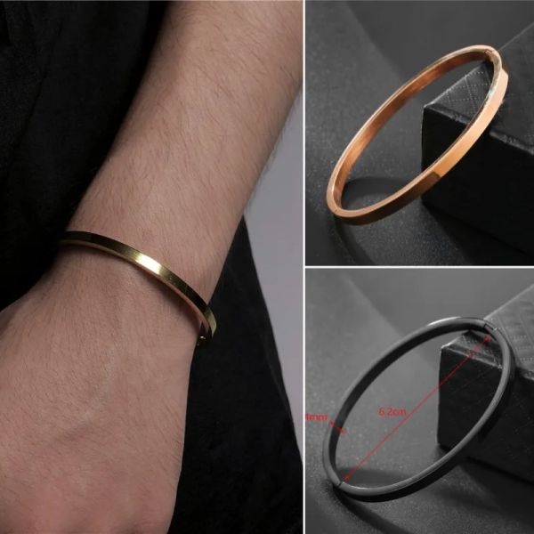 Strands Nuovo braccialetto a catena dei braccialetti per uomini in acciaio inossidabile gioielli piatti braccialetti piatti in oro Bracciale addominale per donne