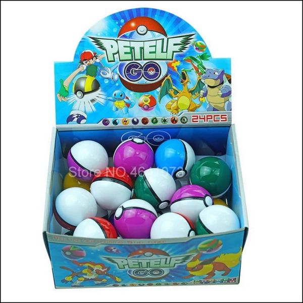 Toys 5 cm 24 PCs / Set Figuras Cartoon Pet Elf Ball Pokball Modelo criativo Modelo Anime Toy Master Ball Pocket S Ball