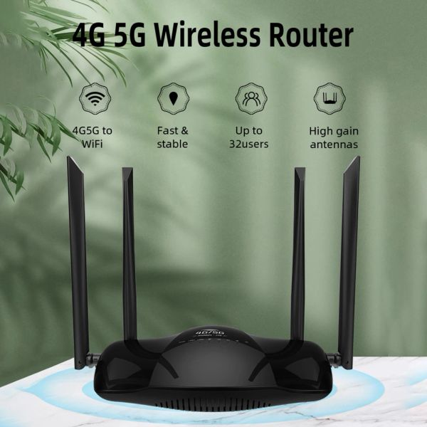 Маршрутизаторы 4G LTE Wi -Fi Router 300 Мбит / с 3LAN VPN CPE беспроводной модем 5G MIFI SIM -карта с 4 -портативным сетевым маршрутизатором антенны для 32 пользователей WiFi