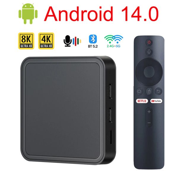 Приемники TV98 Pro TV Box Android 14 Allwinner H313 Quad Core 8k Video 4k Dual Wi -Fi Bt Поддержка Google Voice Player YouTube Set Top Box