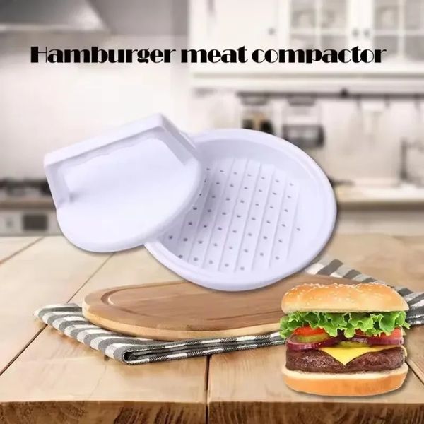 Neues 1 Set DIY Hamburger Fleisch Presswerkzeug Pastetchen Maschine Fleisch Burger Maschine Form Nahrungsmittelqualität Plastik Hamburger Presse für Hamburgerfleisch