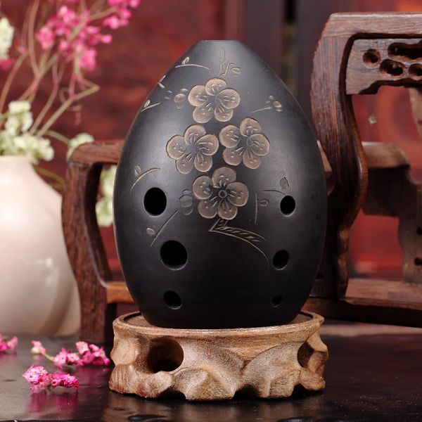 Strumento 8 fori OCARINA BLACK CLAY XUN Strumento musicale per bambini Gift per principianti #20/1