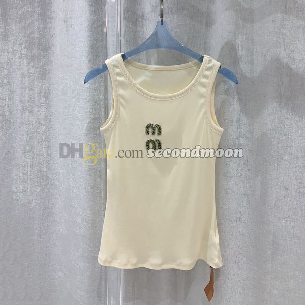 Round Neck Sport Top Women Women Shiny Strassne Vest Gym Gym Tanks sem mangas de verão Tampo de tanque respirável de verão