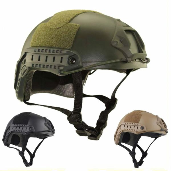 Costumi da bagno di alta qualità protezione da paintball wargame casco dell'esercito Airsoft MH Tactical Fast Helmet con occhiali protettivi CS leggeri