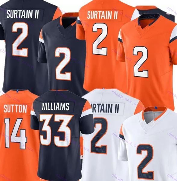 Peyton Manning 2 Patrick Surtain II Football Jersey Javonte Williams John Elway Courtland Sutton Marvin Mims Jr Riley Moss Alex Singleton Quinn Meinerz Bo Nix