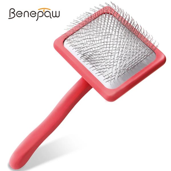 Combs Benepaw Profissional Pet Slicker Brush Massagem Sofra Helicência Pinos de Aço Antelhado Cato Doda Dematting derramamento de pêlo de pêlo