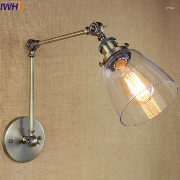 Lâmpadas de parede de lâmpada de parede Luzes de argamassa vintage para luminárias de casa de vidro de vidro quarto de banheiro banheiro luminária leve wandlamp wandlamp