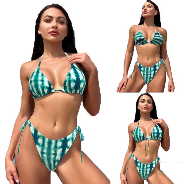 Designer Bikini Badekleidung Badeanzug Triangl Bikini Bikini Set Polyester Leopard Low Taille Beach Schärpe Scrunch Krawatte Designer Badeanzüge Frauen Bikinis