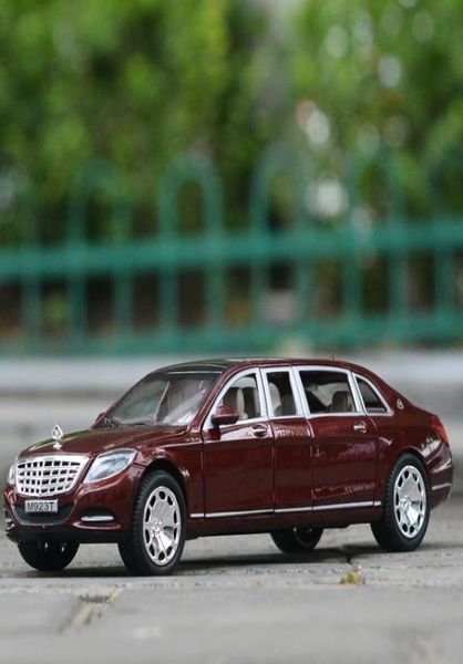 124 Diecast для Bebenz Maybach S600 Расширенная элегантная элегантная лимузиновая лимузин -седан -седан металлический автомобиль Коллекция 6 дверей открытые игрушки автомобиль 4066187