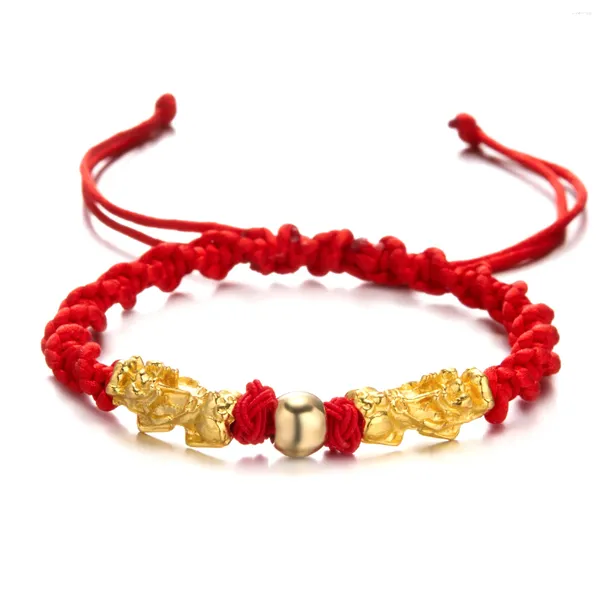 Braccialetti di fascino corda intrecciata fatta a mano Bracciale pixiu per donne uomini fortunato ricchezza nera rossa color polso gioiello regalo di compleanno