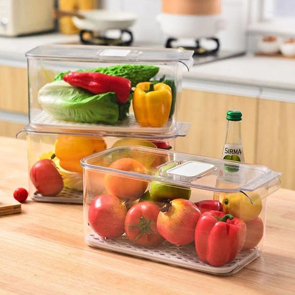 Aufbewahrung Flaschen Haushaltskühlschrank Organizer Behälter Küche Gegenstände Kasten Plastik separate Gemüsefrucht Frische Kisten