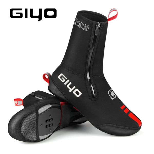 Calçados giyo bicicleta tampa o inverno quente neoprene ciclismo supera as botas de bicicleta dedo dedo mtb protetor de bloqueio à prova d'água à prova de vento mtb