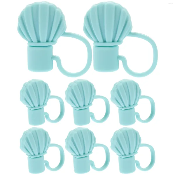 Copas descartáveis palhas 8 pcs protetor plugue pó de pó de decoração marinha marinha de sílica destacável Stoppers para copos de copos para copos