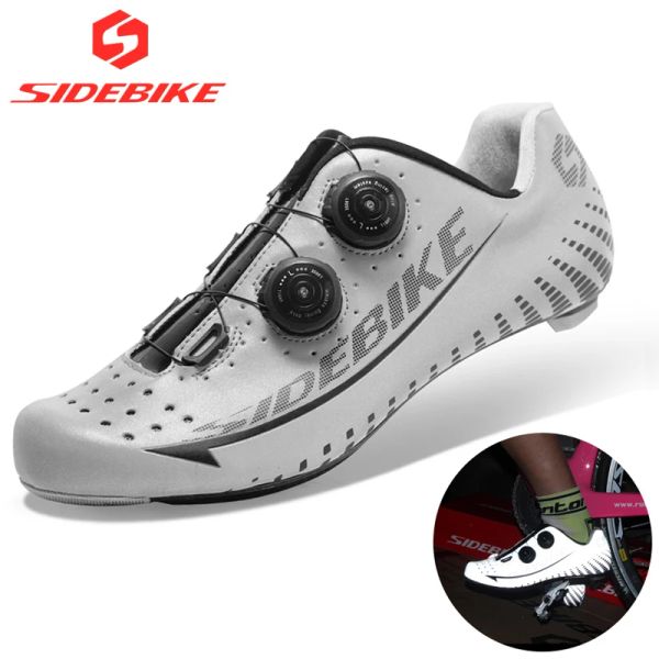Обувь Sidebike006 3M Отражая Carbon Ultralight Cycling Shoes Selllocking Racing Bike Shoes Road Bik