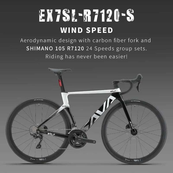 Bicicletas SAVA EX7-SL 24 velocidades Bicicleta de bicicleta de estrada 700c para bicicleta de freio a disco adulto com R7120 Grupo de 24 velocidades Conjunto + UCI Cetificado Y240423