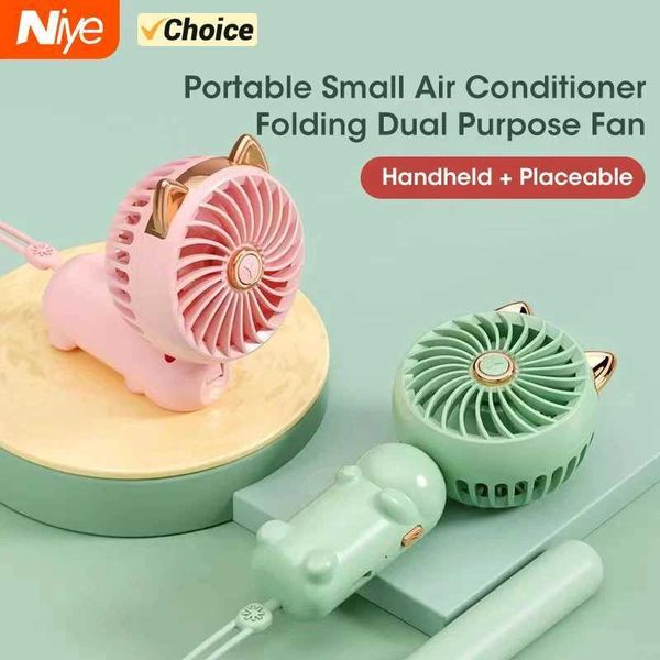 Altri elettrodomestici nuovi fan portatili portatili per piccoli ventilatori USB Caring Mini Dormitory Outdoor Folding Fan come regalo per i migliori amici J240423