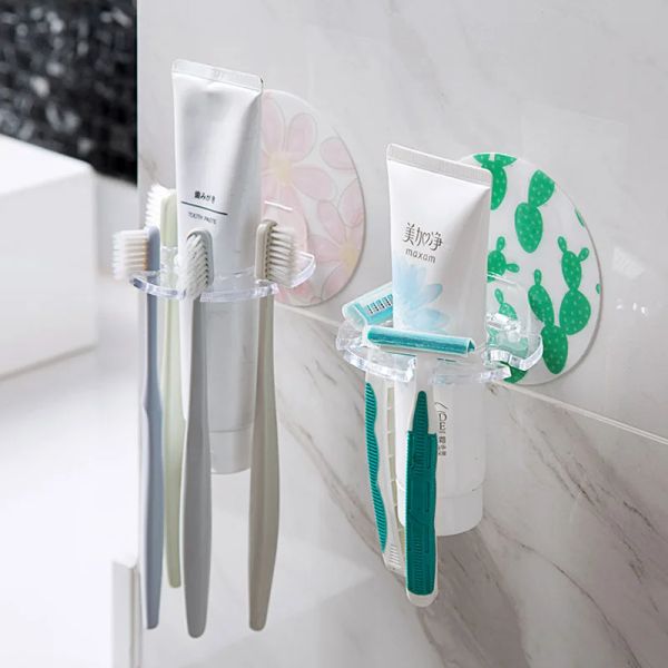 Cabeças meyjig 1pc plástico escova de dentes de dente pasta de dente rack rack rack barbeador pincel dente dispensador banheiro organizador de acessórios ferramentas
