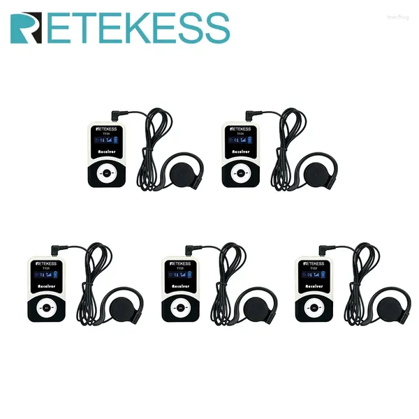 Микрофоны Retekess 5pcs T131 Гид -гид приемник беспроводного руководящего комплекта для экскурсионных переводчиков