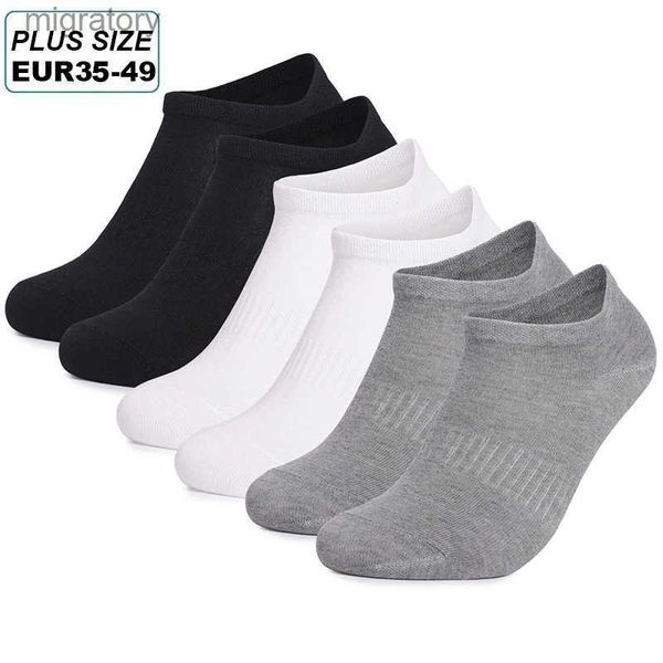 Herrensocken Lkwder Brand 3 Paare von Herren und Frauensocken für Paare Schüler Neue Plus-Größe Outdoor Mesh Point Laufen solide Dateiboot-Waschsocken EUR35-49 YQ240423