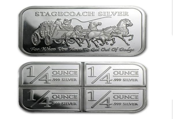 Outras artes e artesanato 1 oz Silver Bar Series Bullion Bar reúne Stagecoach Divisible Apmex Johnson Matthey Sunshine 1579878