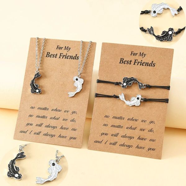 Strands Yin Yang Tai Chi Fischarmband für Frauen Männer Mode National Tropföl Freundschaft Paar Armbänder Schmuck Geschenk Großhandel Großhandel