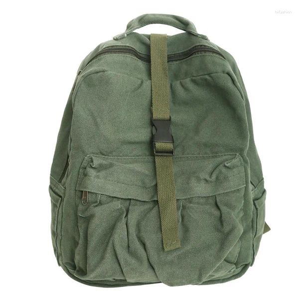 Mochilas de mochila mochilas de algodão bolsas de lona sólida para meninas adolescentes clássicas corea estilo pano samachels verdes pequenas viagens