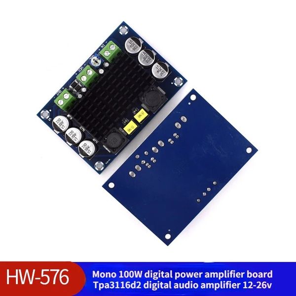 TPA3116 D2 TPA3116DA DC 12V 24V 100W Mono Channel Digital Power Audio Amplificador Placa TPA3116D2 Placa de grande capacidade