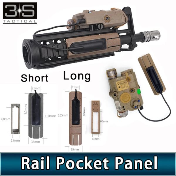 Luzes Tactical SoftAir Picatinny Rail TD Scar Pocket Panel e TD Battle Rail Cover com bolso Tactical A PEQ 15 Switch