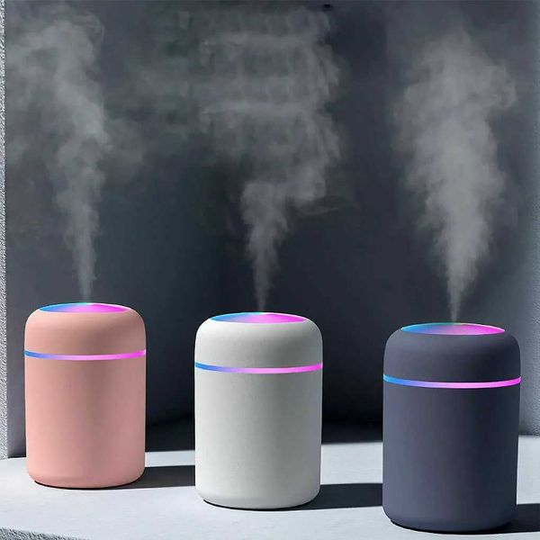 Luftbefeuchter Mini-Luftbefeuchter 300 ml Schlafzimmer Büro und Wohnzimmer tragbarer niedrigerer Diffusor Atmosphärischer Licht Nebel Spray Aromatische Diffusor Y240422