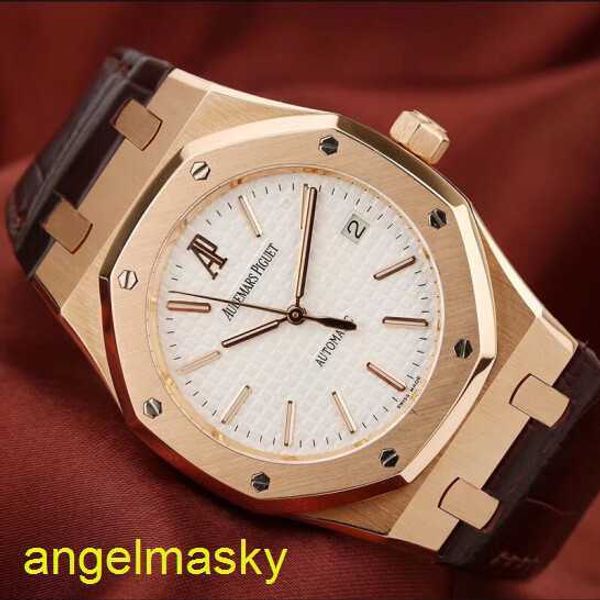 Ladies 'Ap Frist Watch Mens Royal Oak Automatic Machinery 18K Розовое золото.