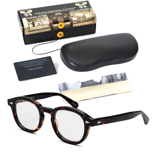 Johnny Depp lemtosh occhiali da maschio vetro ottico computer cornice donna marchio di lusso acetato vintage acetato lente trasparente con scatola 240415