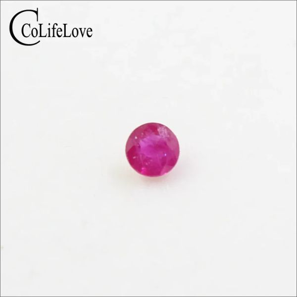 Pietre preziose da 4 mm rotonde naturale ruby sciolte gemma per il fidanzamento anello all'ingrosso africano gioielli di gemme di gemme di gioielli fai -da -te