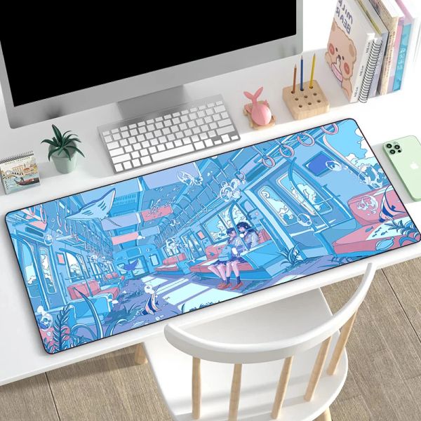 Ruhen kawaii girls gaming mousepad gamer keyboard matte größere mauspad Cartoon Deskmat Desk Protector PC Zubehör Anime Mause Pads