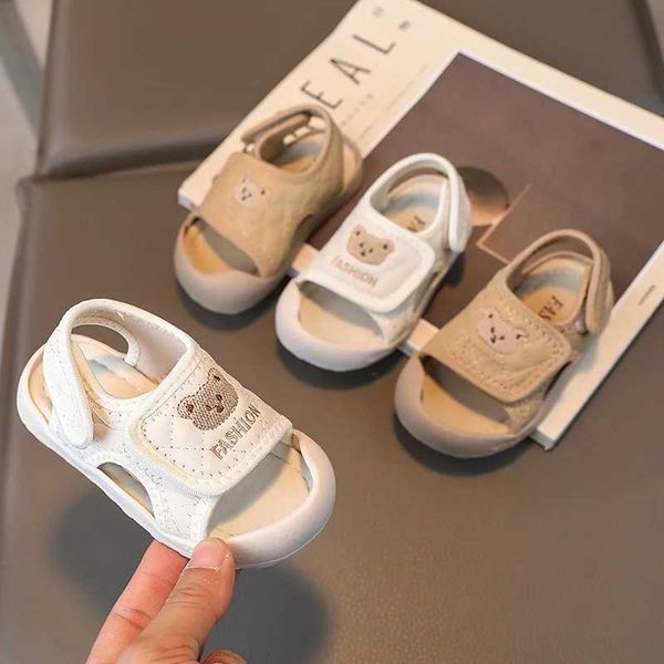 Erste Wanderer Sandaliascartoon Baby Shoe2023 Summer Infant Walking Sandalen 0-3 Jahre weicher Einzelkinder Schuhhell Sandalen Casual Sport Schuh Boy Y240423