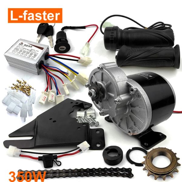 BRAS 24v350W Urban Bicycle Electric Conversion Kit rechts montiertes Getriebes -Motorset Black Twist -Lenker für Singlespeed Gear Bike